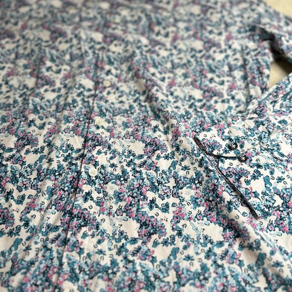 Duchamp Floral Blue and Purple Men's Shirt Slim Fit - Picture 8 of 8